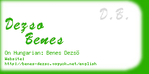 dezso benes business card